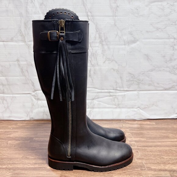 Penelope Chilvers Tassel Knee High Riding Boots Black Leather Women EU 39 / US 9 - Picture 3 of 15